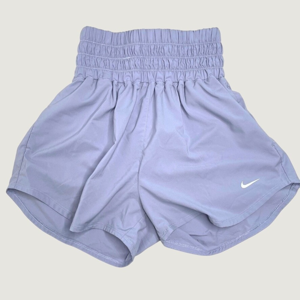 Nike Dri-FIT Women's High Waisted Athletic Running Shorts Lavender Purple Gym S